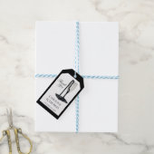 Black & White Pearl Champagne Glass Wedding Cadeaulabel (Met Touw)