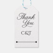 Black & White Pearl Champagne Glass Wedding Cadeaulabel (Achterkant)