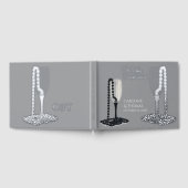Black & White Pearl Champagne Glass Wedding Gastenboek (Volledig)