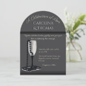 Black & White Pearl Champagne Glass Wedding Kaart (Staand voorkant)