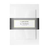 Black & White Pearl Champagne Glass Wedding Uitnodigingen Wikkel (Voorkant Voorbeeld)