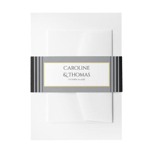 Black & White Pearl Champagne Glass Wedding Uitnodigingen Wikkel (Voorkant Voorbeeld)