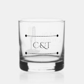 Black & White Pearl Champagne Glass Wedding Whisky Glas (Voorkant)