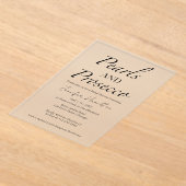 Black & White Pearls en Prosecco Vrijgezellenfeest Acryl Uitnodigingen (Laagn)