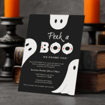 Black White Peek Een Boo Ghosts Halloween Party