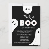 Black White Peek Een Boo Ghosts Halloween Party Kaart (Voorkant)