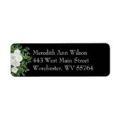Black & White Peony Roos Return Address Labels (Voorkant)