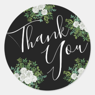 Black & White Peony Roos Sticker Envelope Seal