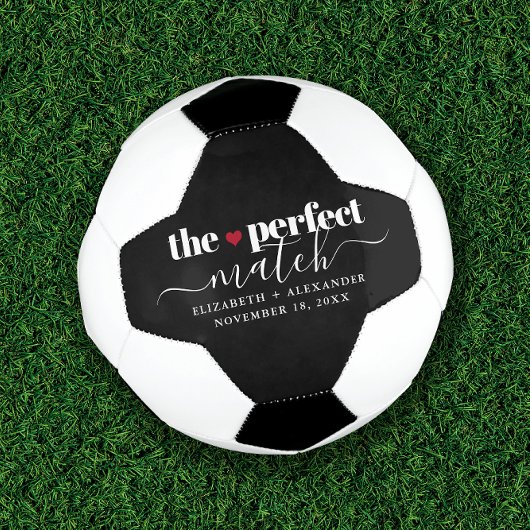 Black White Perfect Match Love Couple Aangepast Voetbal