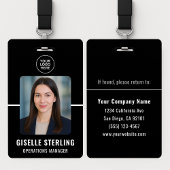 Black White Personalized Employee ID Card Badge