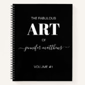 Black White Personalized Script Name Sketchbook Notitieboek (Voorkant)