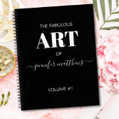Black White Personalized Script Name Sketchbook Notitieboek
