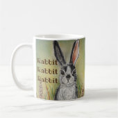 Black & White Pet Bunny Rabbit Good Luck Wish Koffiemok (Links)