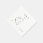 Black White Pet Doodle Couple Weddenemonogram Servet (Hoek)