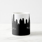 Black & White Philadelphia City Skyline Koffiemok (Center)