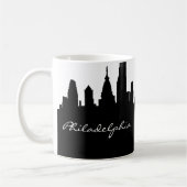 Black & White Philadelphia City Skyline Koffiemok (Links)