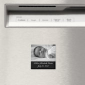 Black White Photo Baby Birth Magnet (Insitu (Vaatwasser))