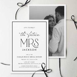 Black & White Photo Bridal Shower Invitation Kaart