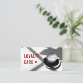 Black White Photo Coffee Shop Loyalty Kaart (Staand voorkant)