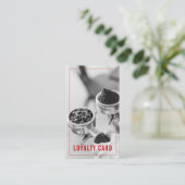 Black White Photo Coffee Shop Loyalty Kaart (Staand voorkant)
