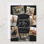 Black & White Photo Collage Graduation Kaart (Voorkant)