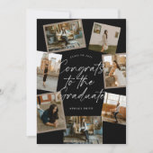 Black & White Photo Collage Graduation Kaart (Voorkant)