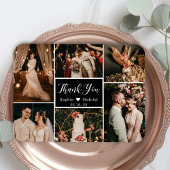 Black White Photo Collage Weddenschap Bedankt Magn Magneet