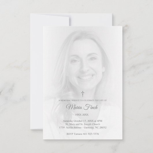 Black & White Photo for Memorial Service (Achterkant)