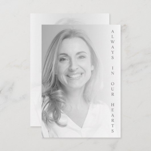 Black & White Photo for Memorial Service (Voorkant / Achterkant)