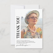 Black White Photo Funeral Dankuwel Bedankkaart (Voorkant)