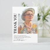 Black White Photo Funeral Dankuwel Bedankkaart (Staand voorkant)