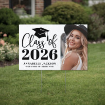 Black White Photo Graduation Yard