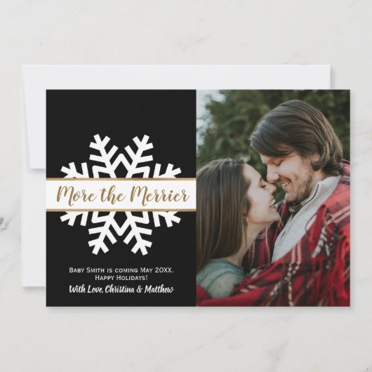 Black White Photo Kerstmis aankondiging (Voorkant)