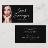 Black White Photo Makeup Visitekaartje (Voorkant / Achterkant)