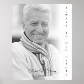 Black & White Photo Memorial Funeral Service Poster (Voorkant)
