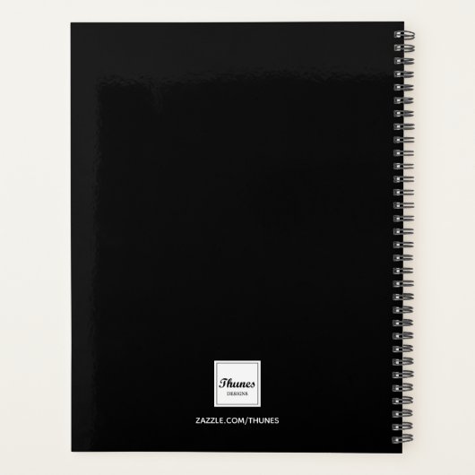 Black white photo monogram 2026 planner (Achterkant)
