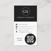 Black & White Photo QR Code Visitekaartje (Achterkant)