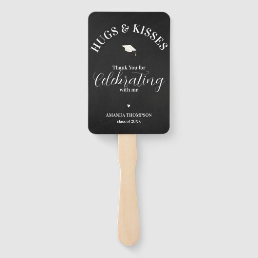 Black White Photo Quote Class Afstuderen Hartelijk Handwaaier (Achterkant)