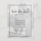Black White Photo Save the Date Wedding Invitation Briefkaart (Voorkant)