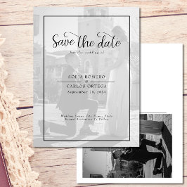 Black White Photo Save the Date Wedding Invitation Briefkaart