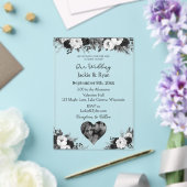 Black & White Photo Template Botanical Translucent Acryl Uitnodigingen (Insitu (Huwelijk))