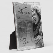 Black White Photo Wedding Couple Signature Drink Fotoplaat (Zijkant)