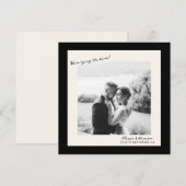 Black White Photo Wedding Save the Date Kaart (Voorkant / Achterkant)