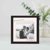 Black White Photo Wedding Save the Date Kaart (Staand voorkant)