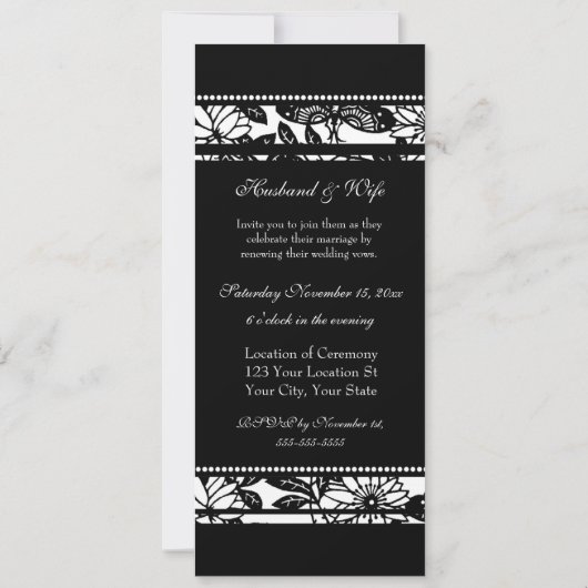 Black & White Photo Wedding Vow Renewal Uitnodigin Kaart (Achterkant)