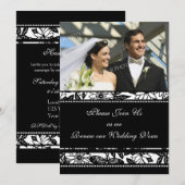 Black & White Photo Wedding Vow Renewal Uitnodigin Kaart (Voorkant / Achterkant)