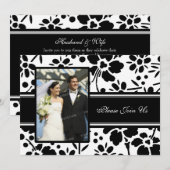 Black & White Photo Wedding Vow Renewal Uitnodigin Kaart (Voorkant / Achterkant)