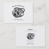 Black White Photography Camera Logo Graphic Visitekaartje (Voorkant / Achterkant)