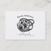 Black White Photography Camera Logo Graphic Visitekaartje (Voorkant)
