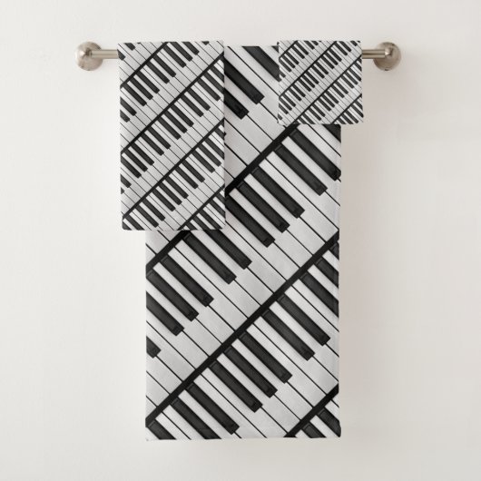 Black & White Piano Keys Bad Handdoek (Insitu)